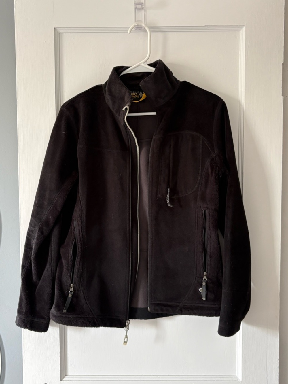 Mountain Hardwear Womans Full Zipper Fleece Sable Jacket Sz S/Jet Black/Design